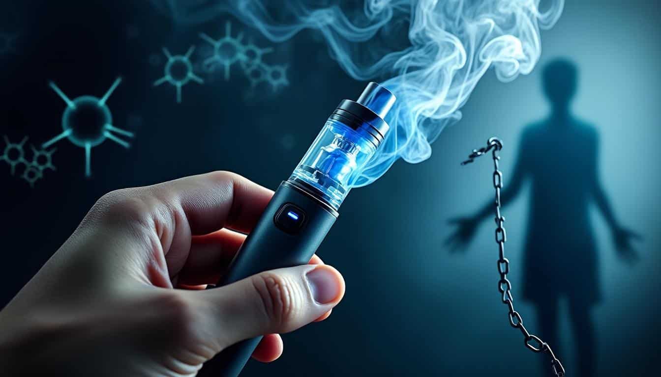 découvrez comment la vape peut entretenir l'addiction à la nicotine et les risques associés à son utilisation prolongée.